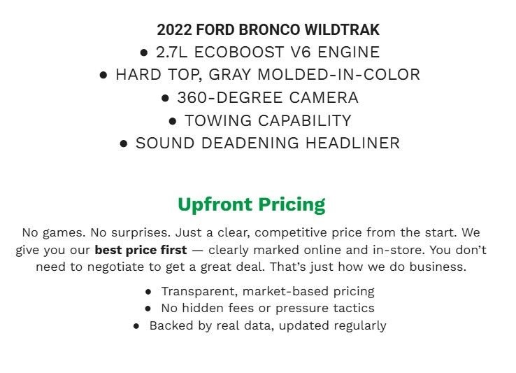 Certified 2022 Ford Bronco Wildtrak AWD/4WD image 2