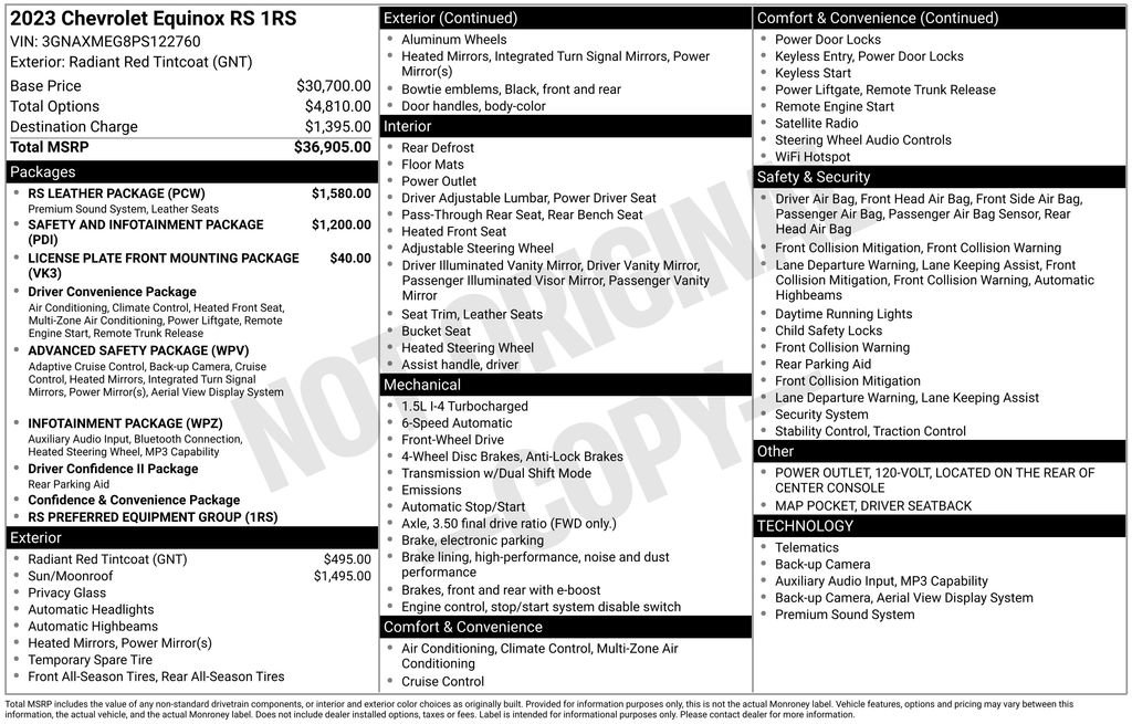 Used 2023 Chevrolet Equinox RS w/ RS Leather Package FWD image 25