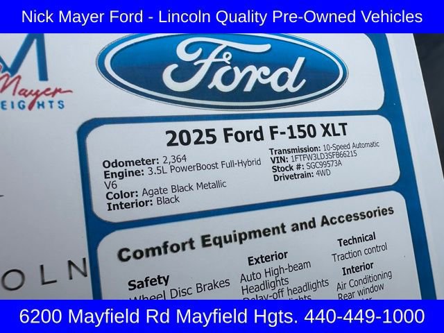 Certified 2025 Ford F150 XLT w/ Equipment Group 302A MID image 38