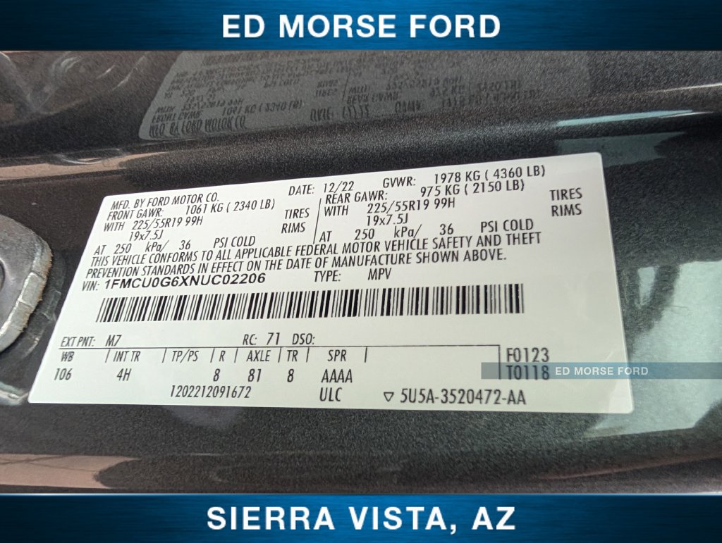 Certified 2022 Ford Escape SE w/ SE Sport Appearance Package FWD image 23