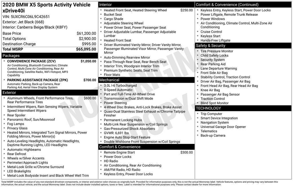 Used 2020 BMW X5 xDrive40i w/ Convenience Package image 33