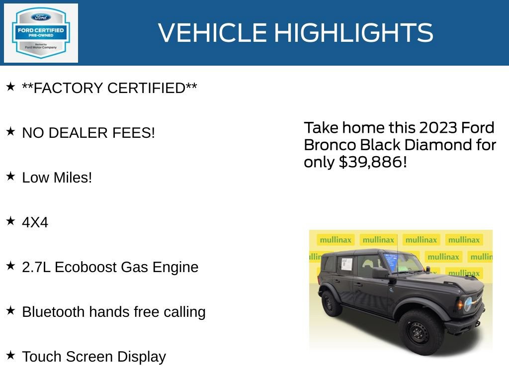 Certified 2023 Ford Bronco Black Diamond AWD/4WD image 12