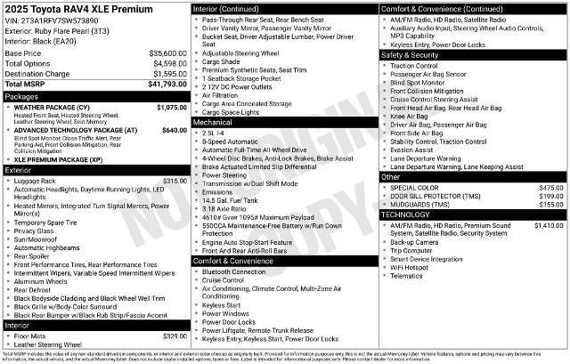 Used 2025 Toyota RAV4 XLE Premium w/ Weather Package AWD/4WD image 13