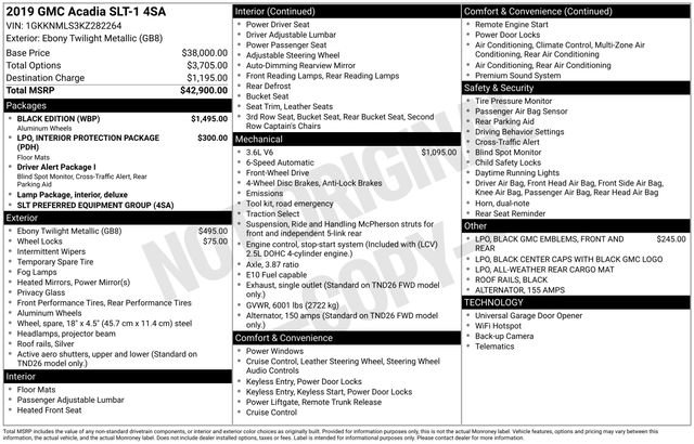 Used 2019 GMC Acadia SLT w/ Black Edition FWD image 38
