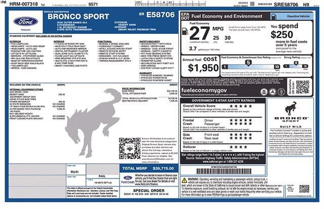 Certified 2025 Ford Bronco Sport Outer Banks w/ Outer Banks Tech Package+ AWD/4WD image 22