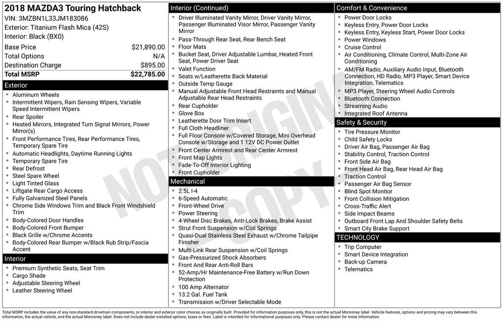 Used 2018 MAZDA MAZDA3 Touring image 30