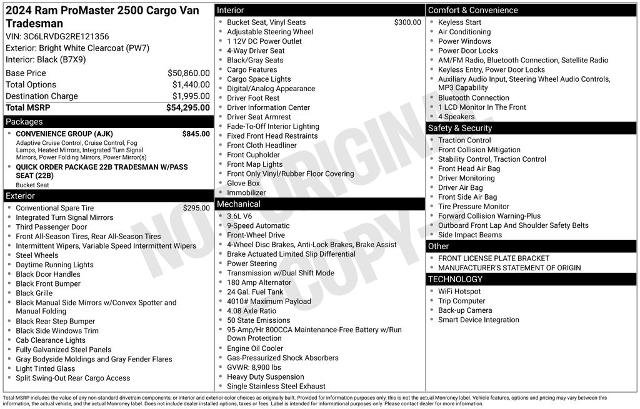 Used 2024 RAM ProMaster 2500 w/ Convenience Group FWD image 5