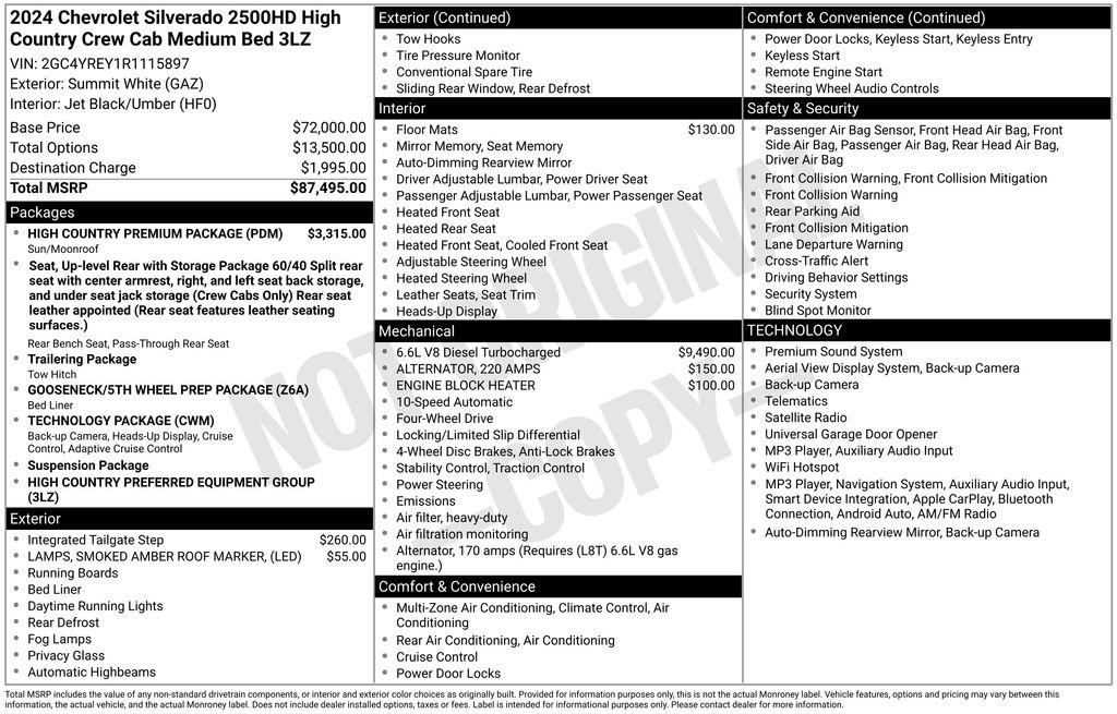 Used 2024 Chevrolet Silverado 2500 High Country w/ High Country Premium Package AWD/4WD image 49