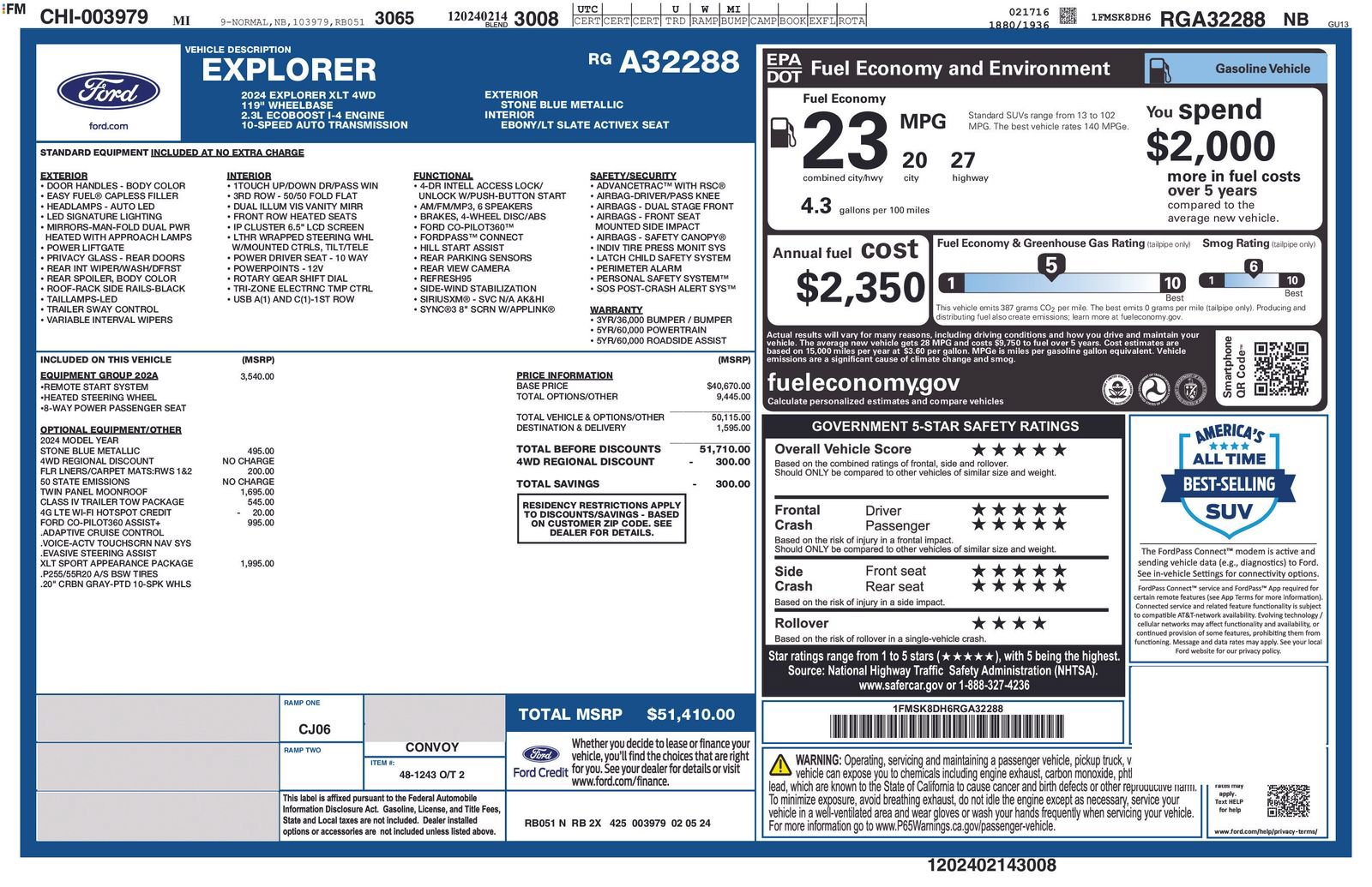 Certified 2024 Ford Explorer XLT w/ Equipment Group 202A AWD/4WD image 5