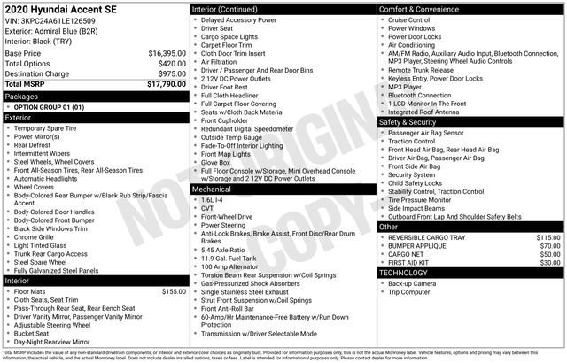 Used 2020 Hyundai Accent SE image 8