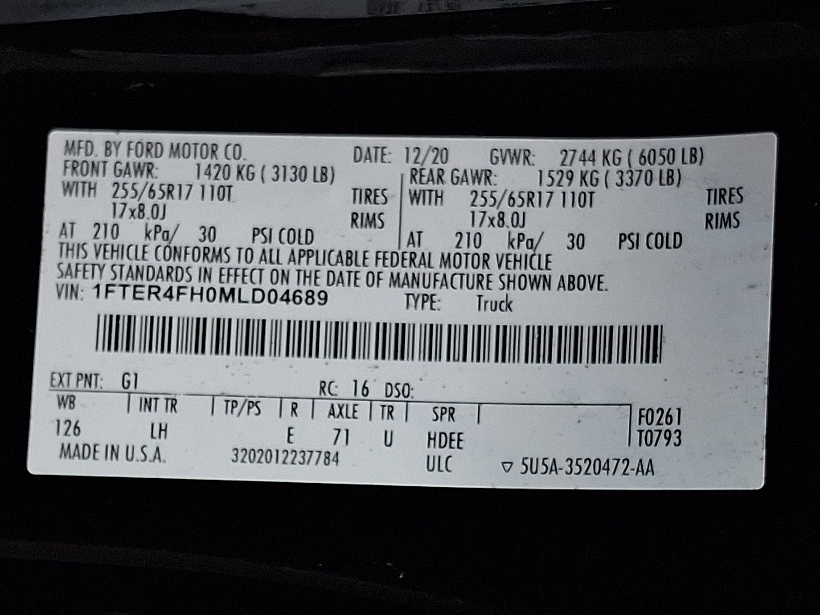 Certified 2021 Ford Ranger XL w/ Equipment Group 101A High AWD/4WD image 28