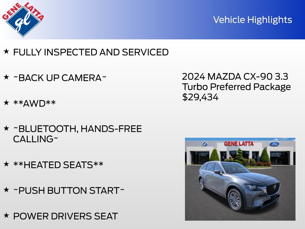 Used 2024 MAZDA CX-90 3.3 Turbo w/ Preferred Package AWD/4WD image 36