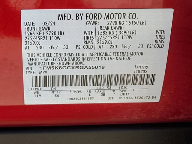 Certified 2024 Ford Explorer ST w/ Equipment Group 401A image 19