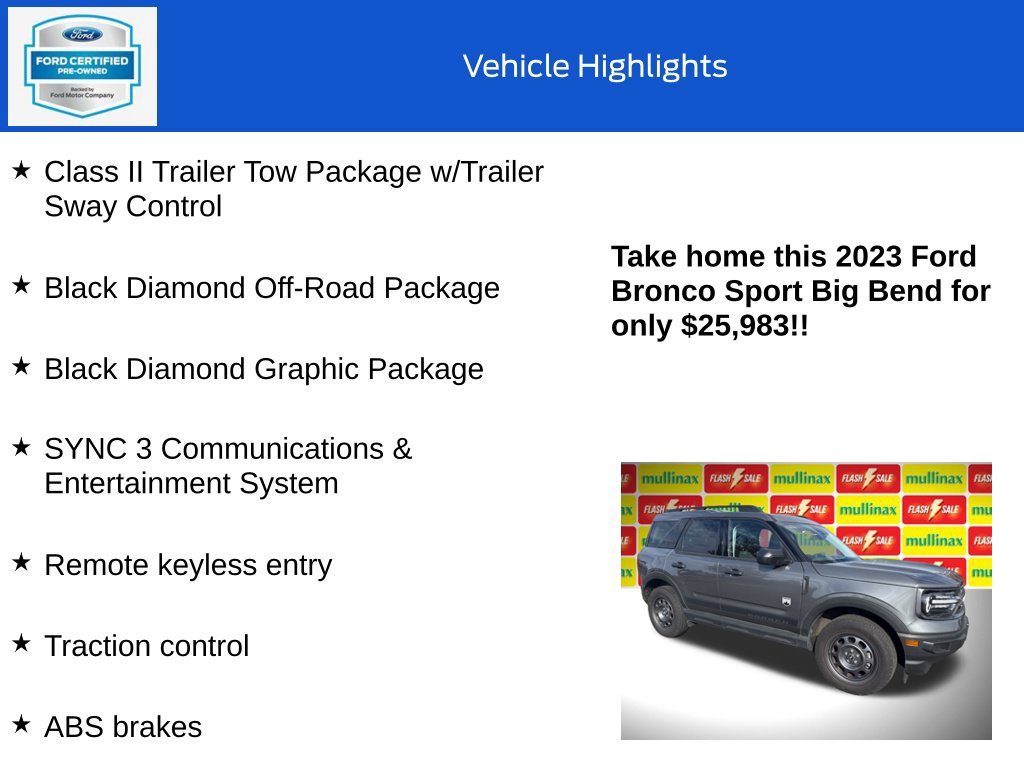 Certified 2023 Ford Bronco Sport Big Bend AWD/4WD image 18