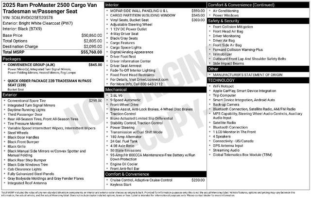 Used 2025 RAM ProMaster 2500 w/ Convenience Group FWD image 10