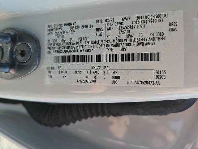 Certified 2022 Ford Escape SE AWD/4WD image 33
