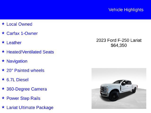 Certified 2023 Ford F250 Lariat w/ Lariat Ultimate Package AWD/4WD image 3