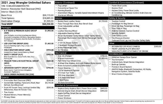 Used 2021 Jeep Wrangler Unlimited Sahara image 29