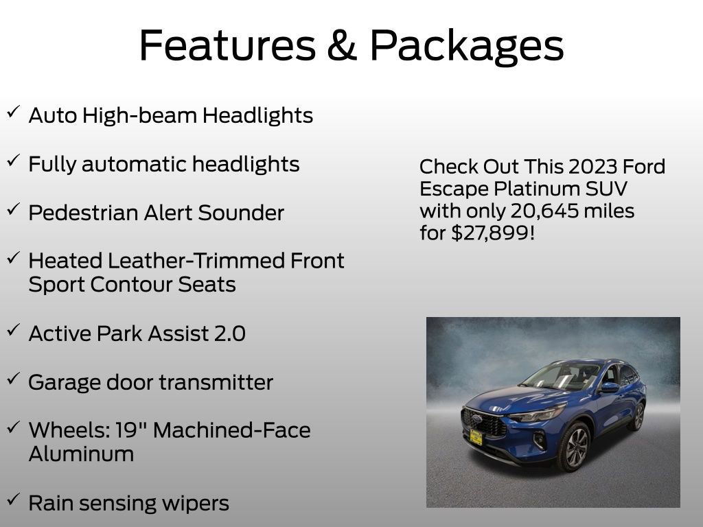 Certified 2023 Ford Escape Platinum w/ Premium Technology Package AWD/4WD image 8