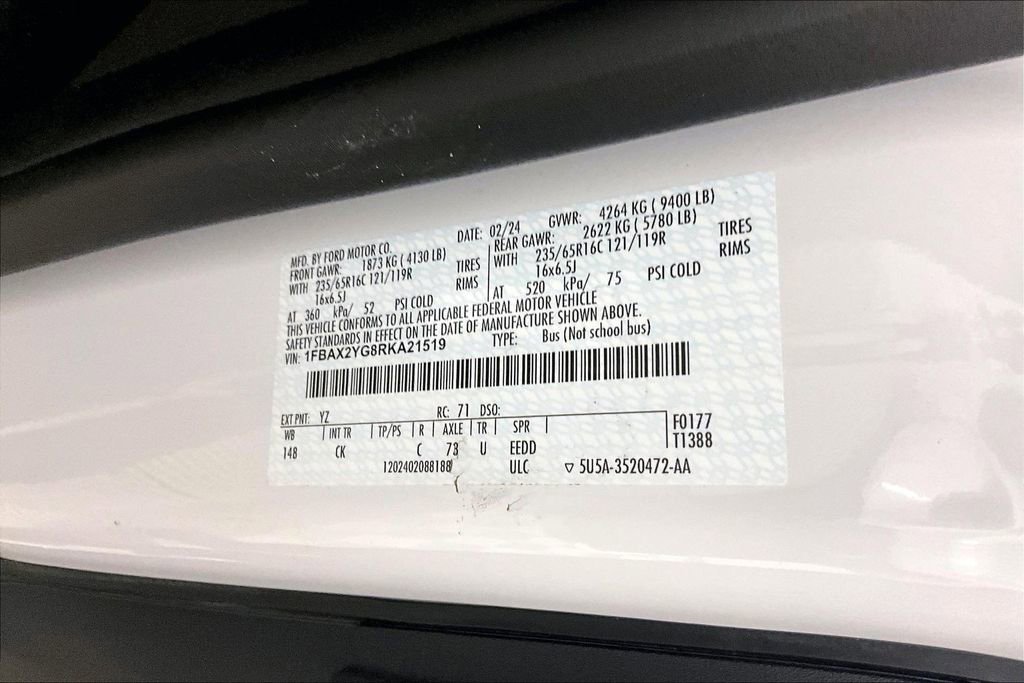 Certified 2024 Ford Transit 350 XLT RWD image 25