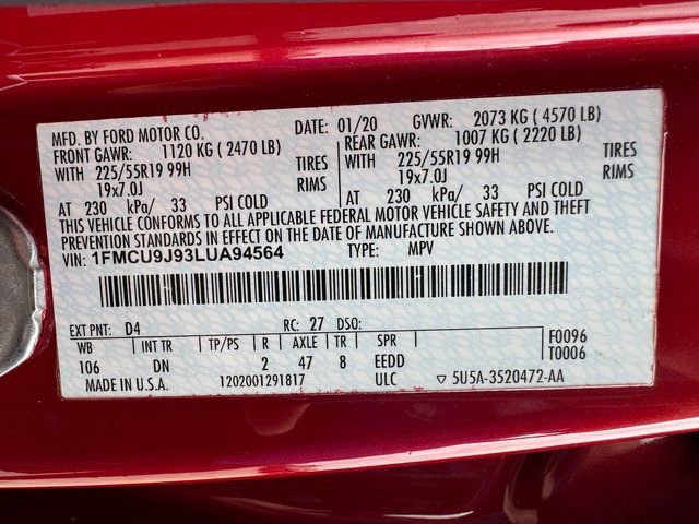 Certified 2020 Ford Escape Titanium image 30