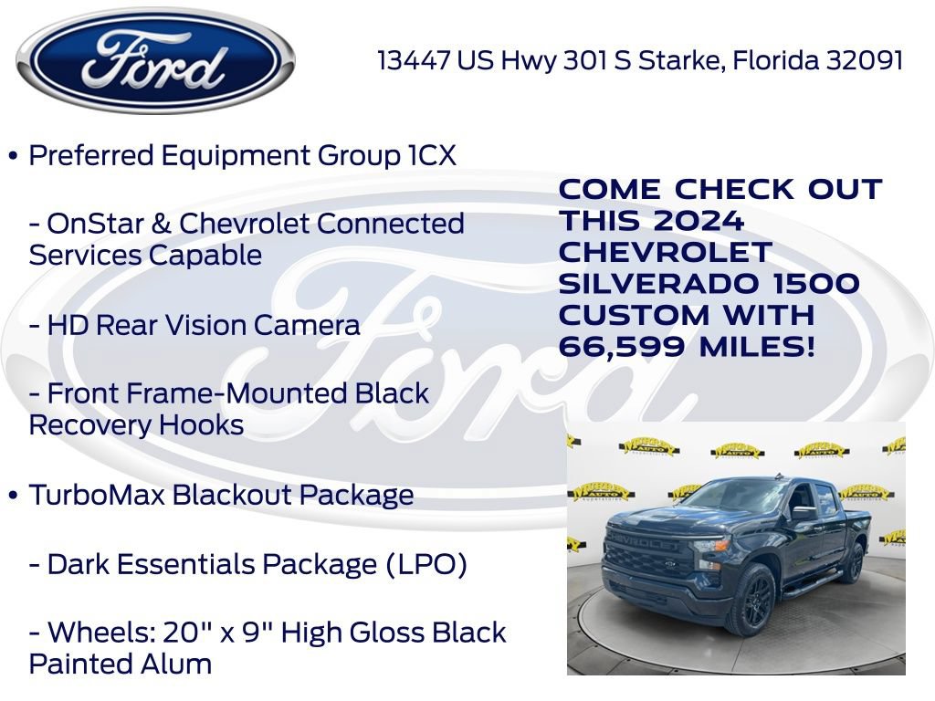 Used 2024 Chevrolet Silverado 1500 Custom w/ Turbomax Blackout Package RWD image 32