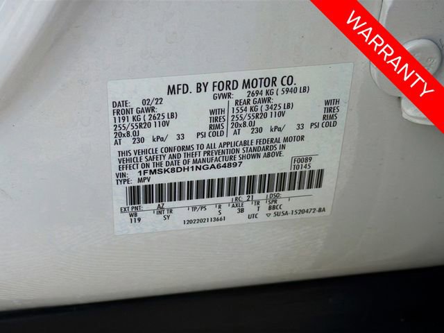 Certified 2022 Ford Explorer XLT w/ Equipment Group 202A AWD/4WD image 35
