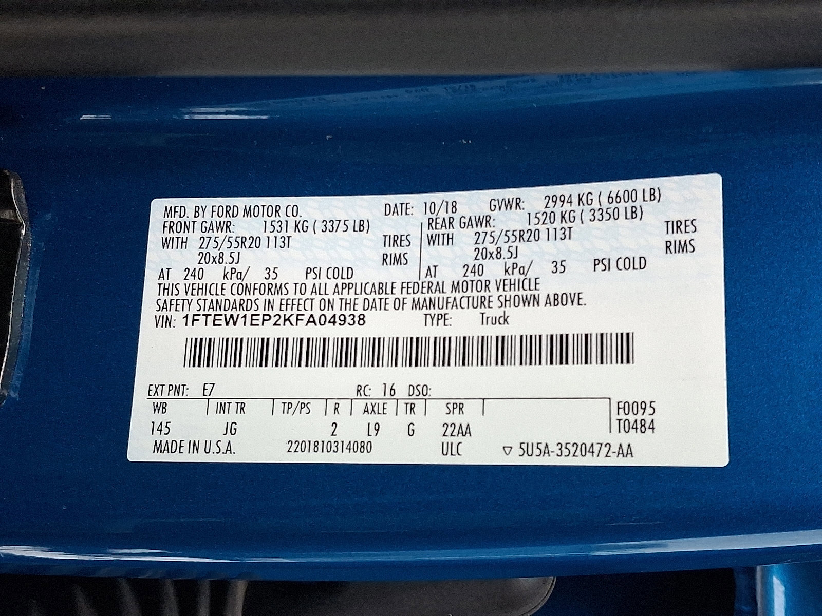 Certified 2019 Ford F150 XL w/ Equipment Group 101A Mid image 27