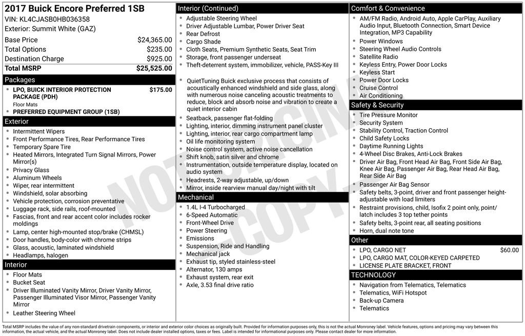 Used 2017 Buick Encore Preferred image 3