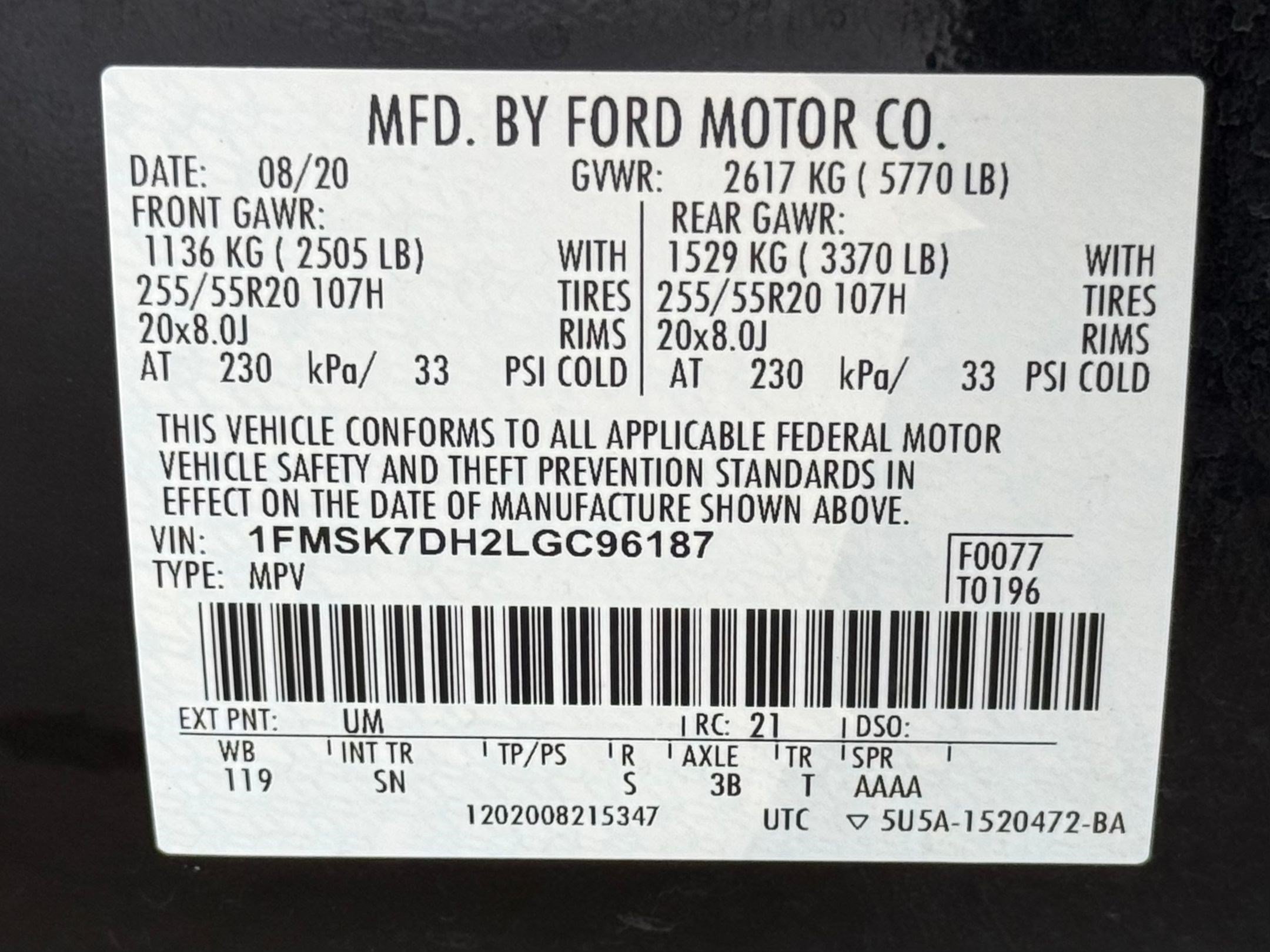 Certified 2020 Ford Explorer XLT w/ Equipment Group 202A RWD image 29