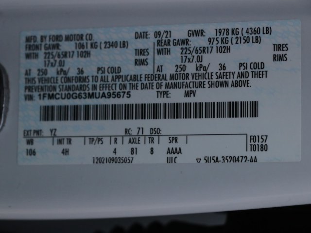 Certified 2021 Ford Escape SE FWD image 32