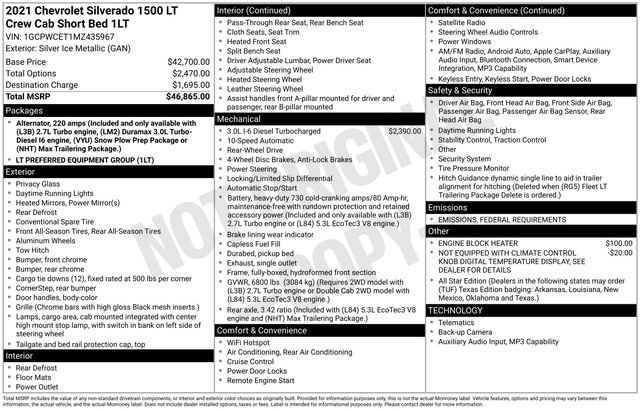 Used 2021 Chevrolet Silverado 1500 LT image 40