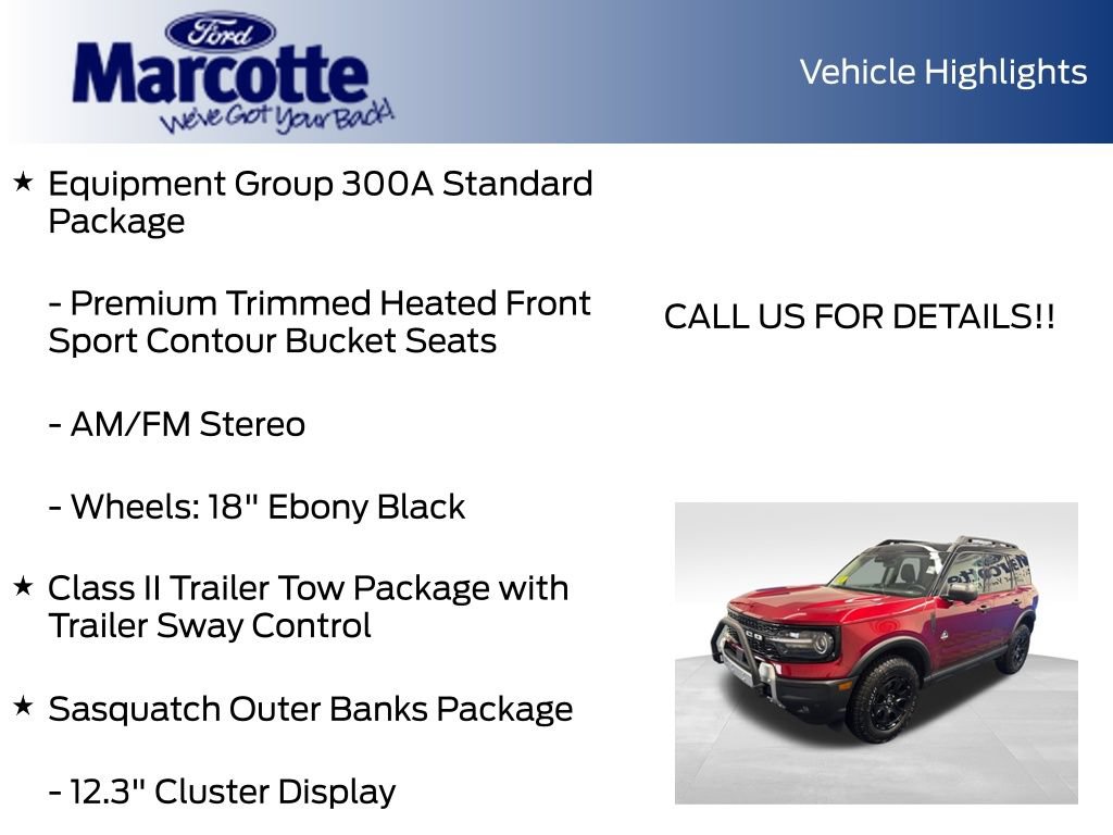 Certified 2026 Ford Bronco Sport Outer Banks w/ Sasquatch Outer Banks Package AWD/4WD image 9