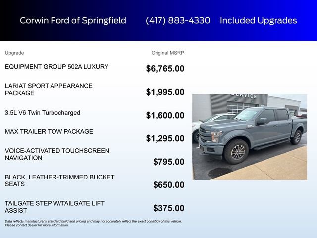 Certified 2020 Ford F150 Lariat w/ Equipment Group 502A Luxury image 5