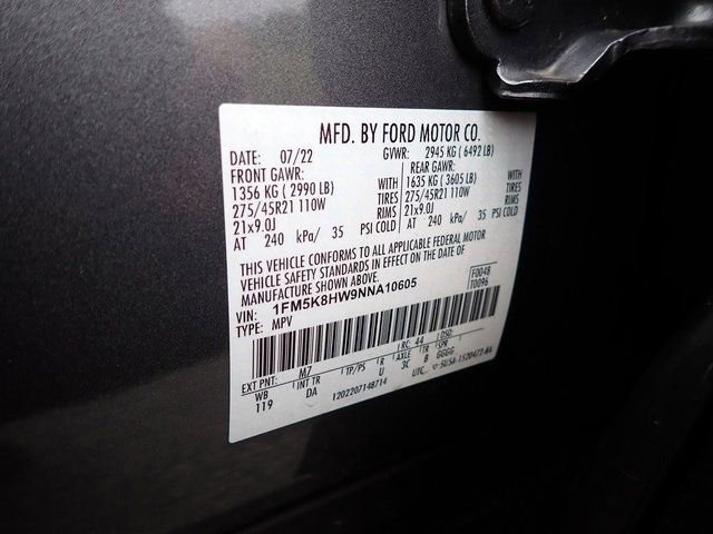 Certified 2022 Ford Explorer Platinum w/ Technology Package AWD/4WD image 24