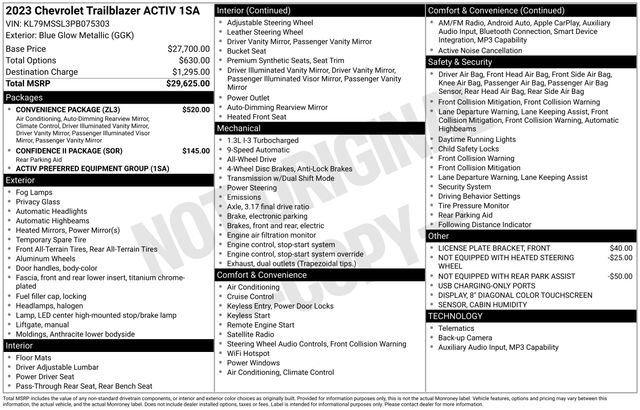Used 2023 Chevrolet TrailBlazer ACTIV w/ Convenience Package AWD/4WD image 6