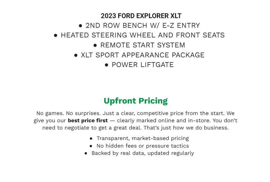 Certified 2023 Ford Explorer XLT w/ Equipment Group 202A AWD/4WD image 2