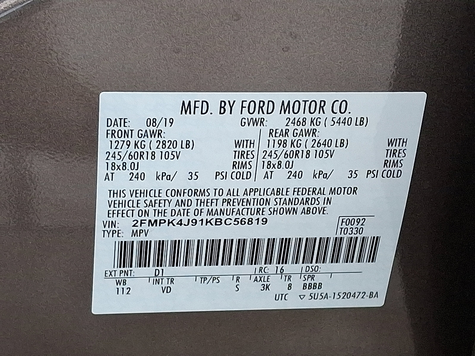 Certified 2019 Ford Edge SEL w/ Equipment Group 201A image 27