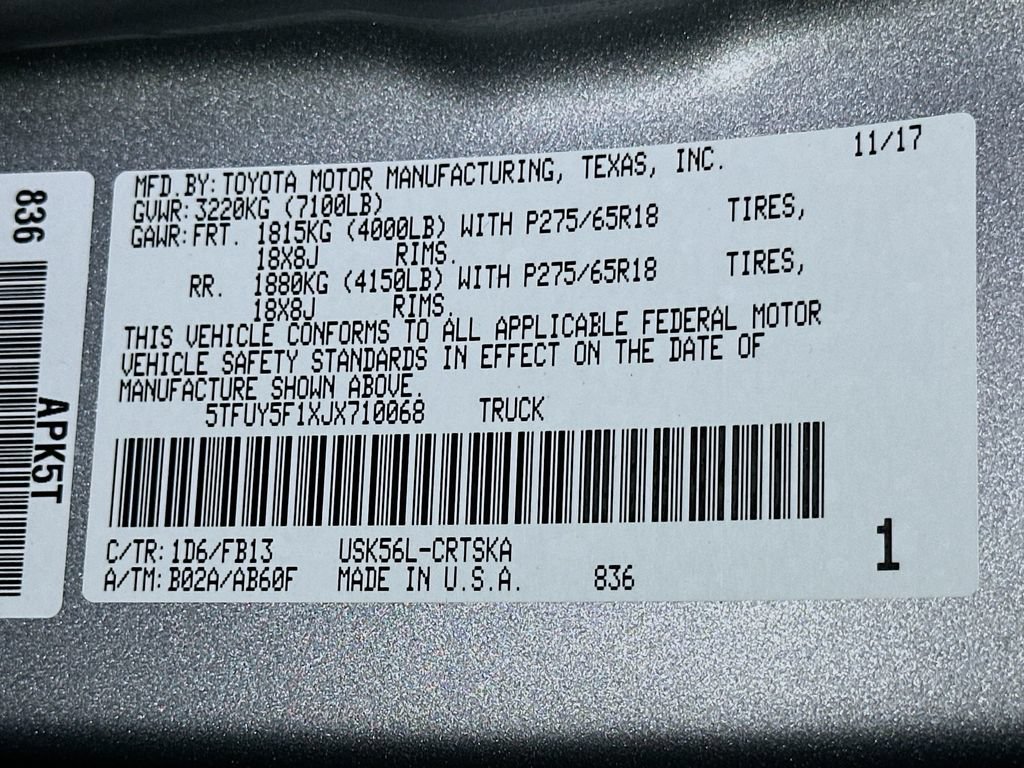 Used 2018 Toyota Tundra SR5 w/ TRD Off Road Package AWD/4WD image 24