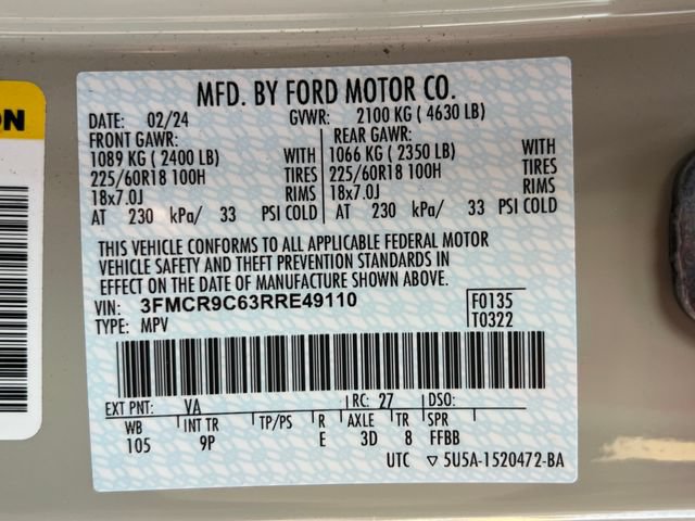 Certified 2024 Ford Bronco Sport Outer Banks AWD/4WD image 37