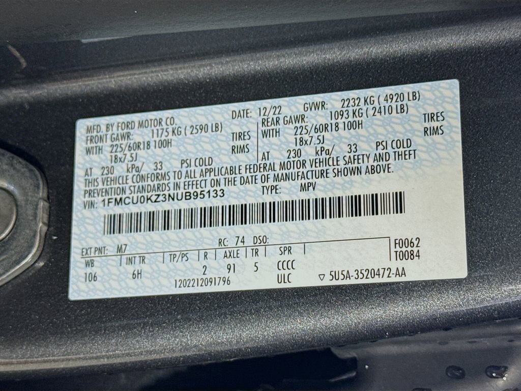 Certified 2022 Ford Escape SEL w/ Technology Package FWD image 33