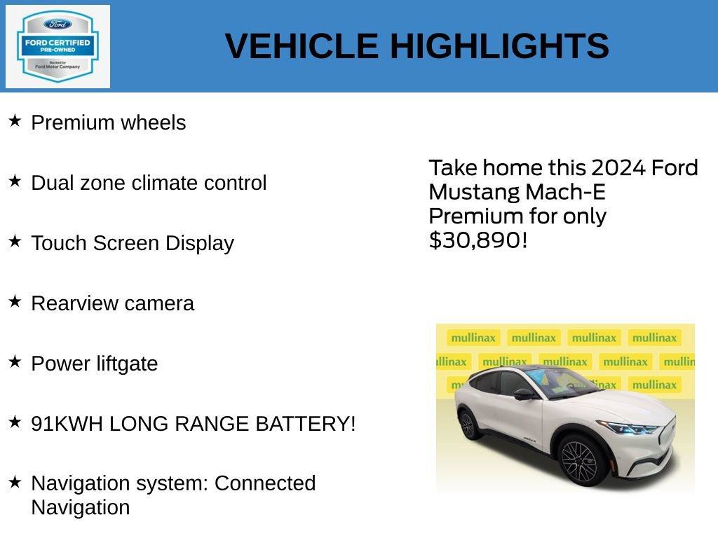 Certified 2024 Ford Mustang Mach-E Premium RWD image 21