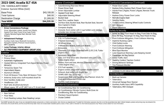 Used 2023 GMC Acadia SLT AWD/4WD image 3
