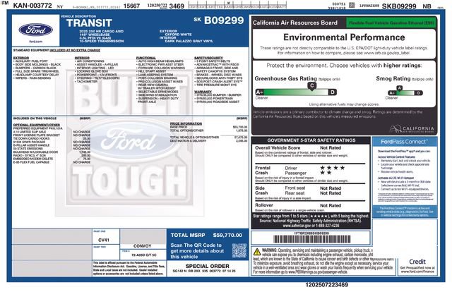 Certified 2025 Ford Transit 250 148 High Roof AWD image 10