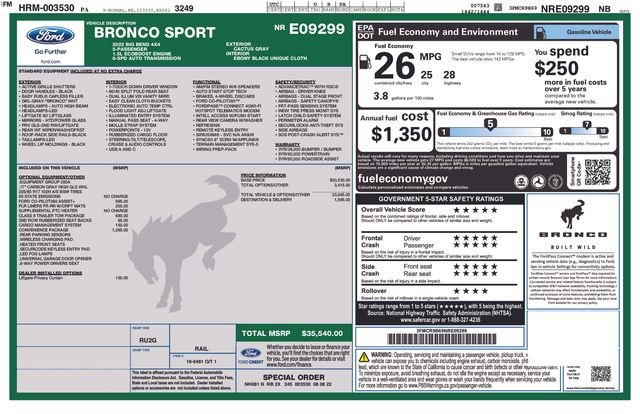 Certified 2022 Ford Bronco Sport Big Bend w/ Convenience Package image 9