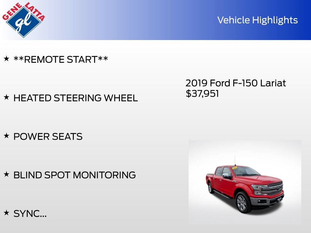 Certified 2019 Ford F150 Lariat w/ Equipment Group 502A Luxury AWD/4WD image 36