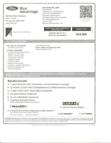 Certified 2024 Ford Edge SEL w/ Convenience Package AWD/4WD image 13