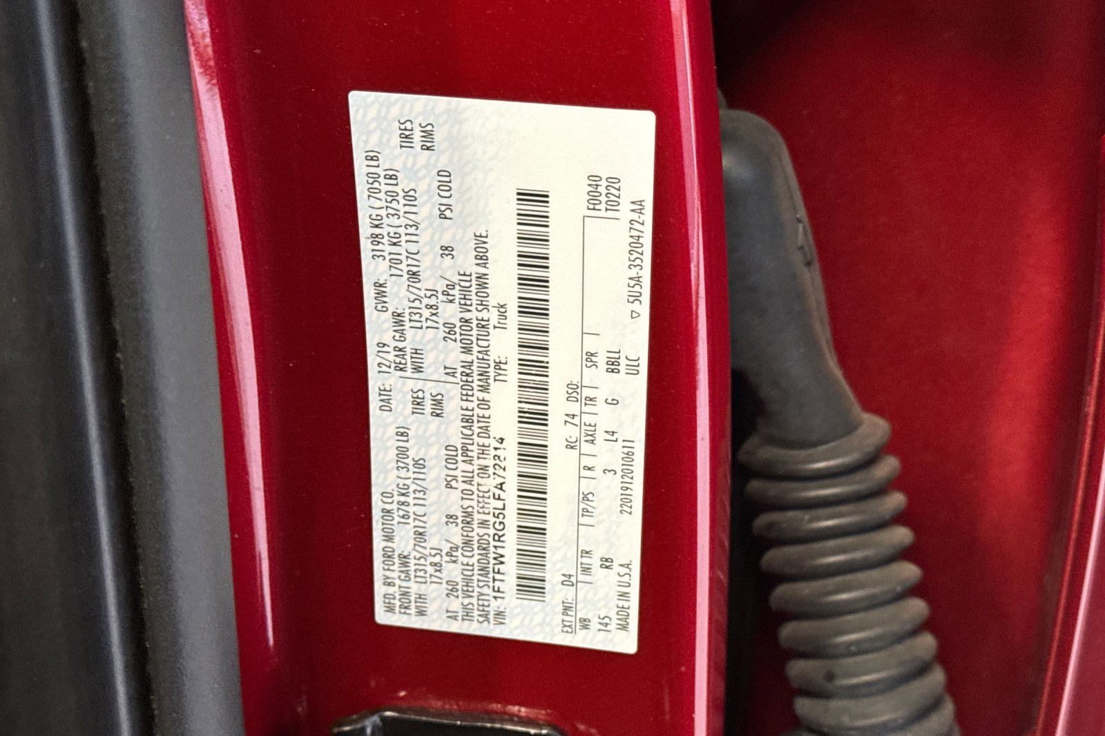 Certified 2020 Ford F150 Raptor w/ Equipment Group 802A Luxury image 29