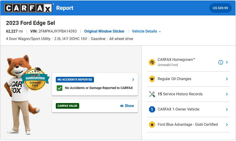 Certified 2023 Ford Edge SEL w/ Convenience Package AWD/4WD image 3