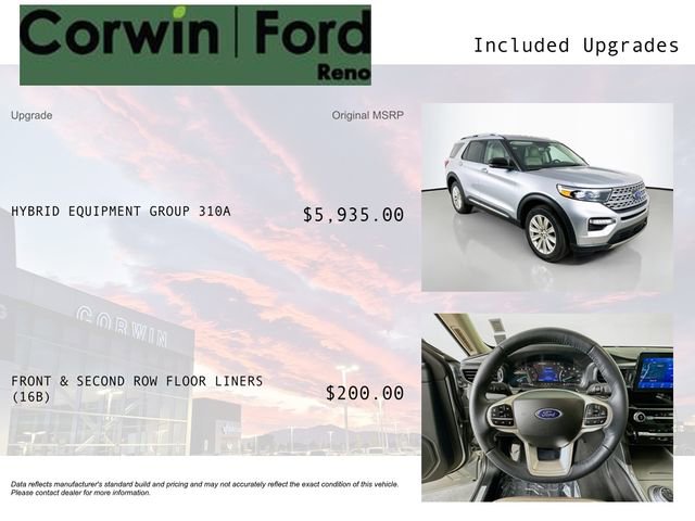 Certified 2023 Ford Explorer Limited w/ Hybrid Equipment Group 310A AWD/4WD image 3